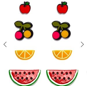 Fruity Vibes Stud Earrings Set Multicolor